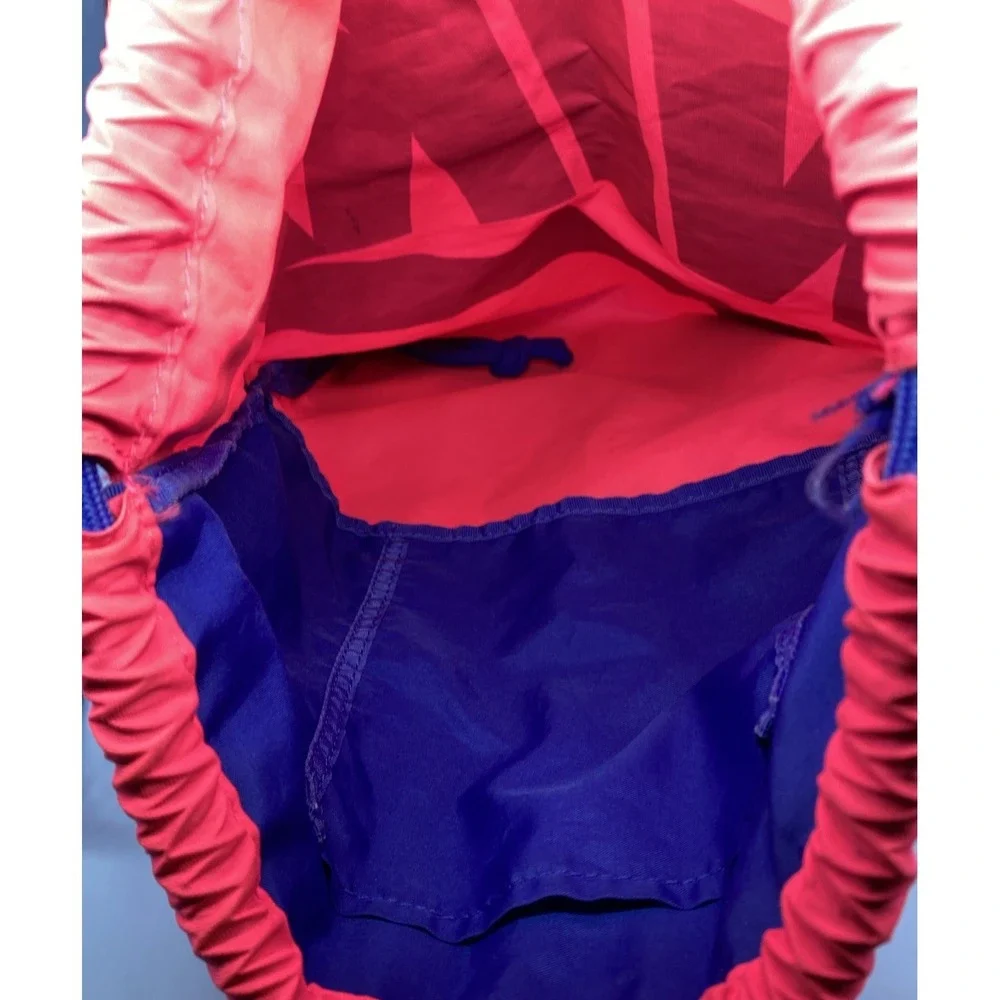 Nike Heritage Drawstring Gymsack Backpack, Pink/Blu Zipper Pocket, Lg Draw Cords